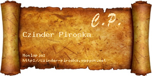 Czinder Piroska névjegykártya