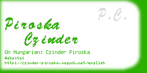 piroska czinder business card